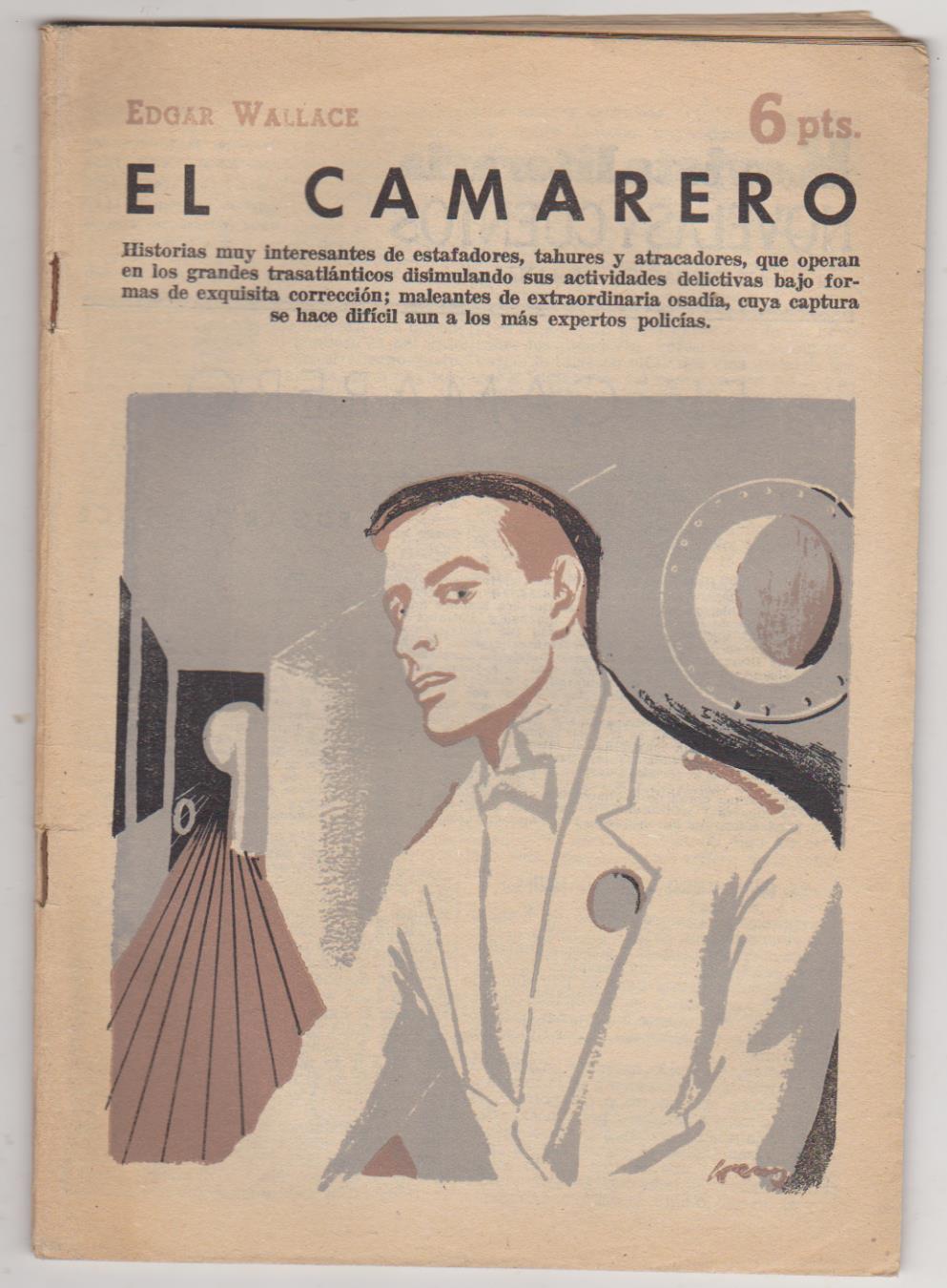 Revista Literaria nº 1503. Edgar Wallace. El Camarero. Año 1960