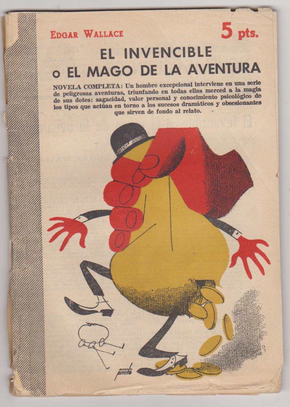 Revista Literaria nº 1228. Edgar Wallace. El Invencible o El mago de la Aventura. Año 1954