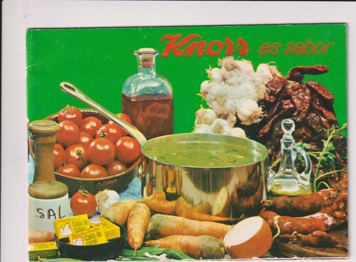 Knor es sabor. Libro de Recetas. Publicidad de Knor. 20 páginas con fotografías en color