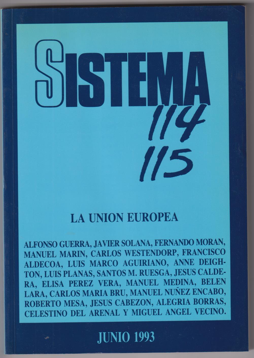 Sistema 114 115. la Unión Europea. Junio 1993. SIN USAR (274 PÁGINAS)