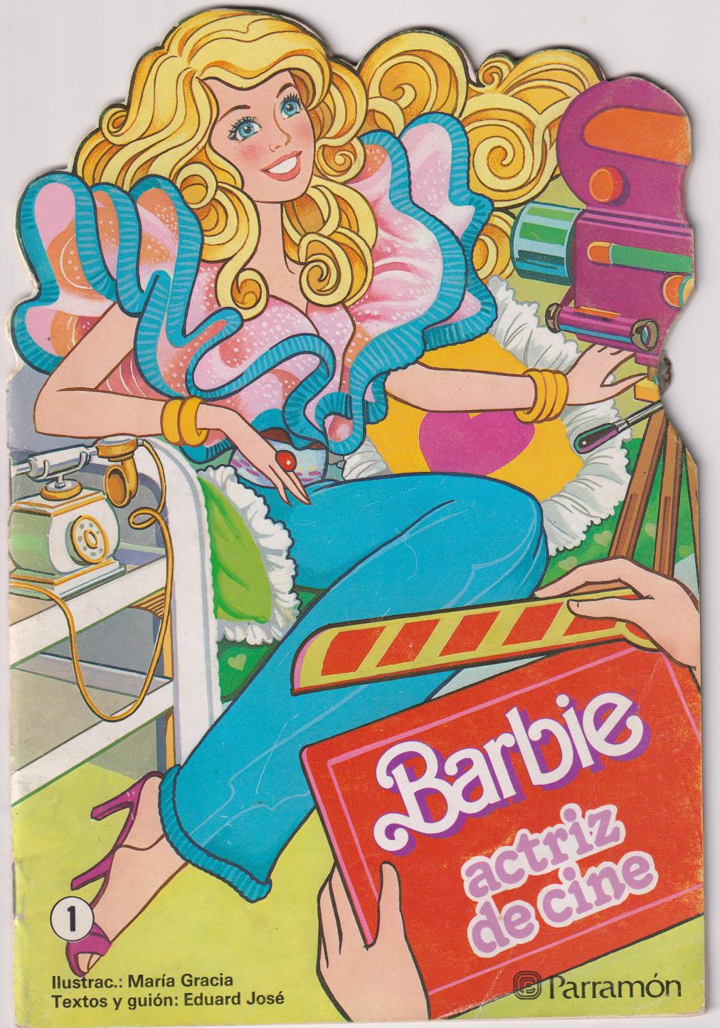 Barbie nº 1. Actriz de Cine. Cuento Troquelado (24,5x16,5) 12 páginas. Parramón 1985