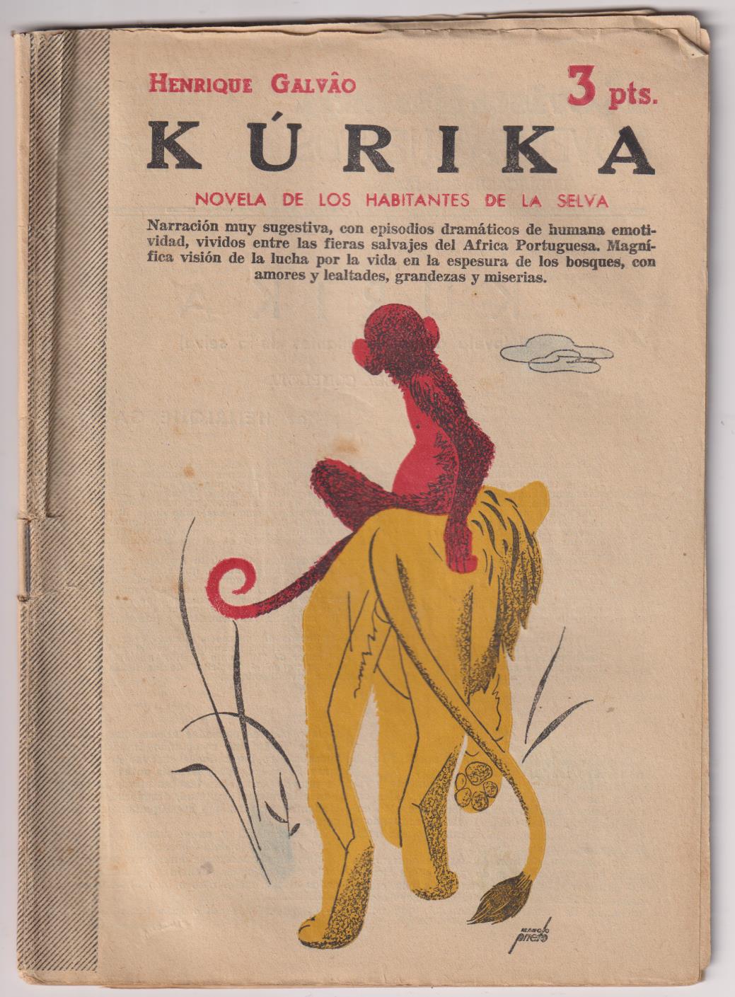 Revista Literaria Novelas y Cuentos nº 1281. Kurika por Henrique Galvao. Año 1955