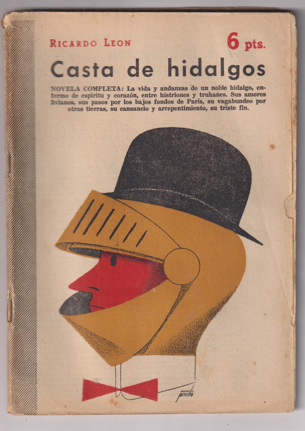 revista Literaria Novelas y Cuentos nº 1234. Casta de Hidalgos por Ricardo León. año 1955