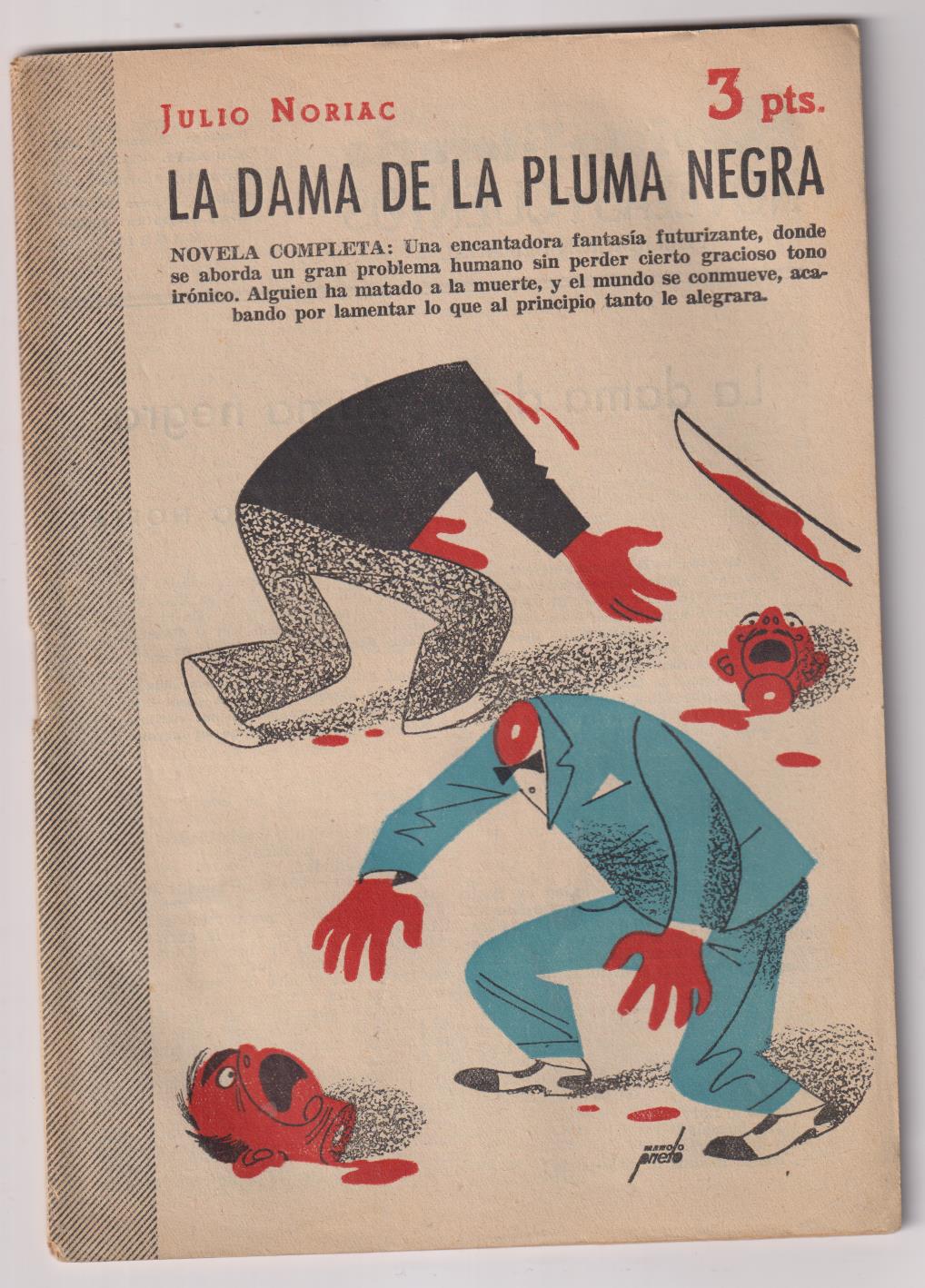 Revista Literaria Novelas y Cuentos nº 1203. Julio Noriac. La Dama de la pluma negra, 1954