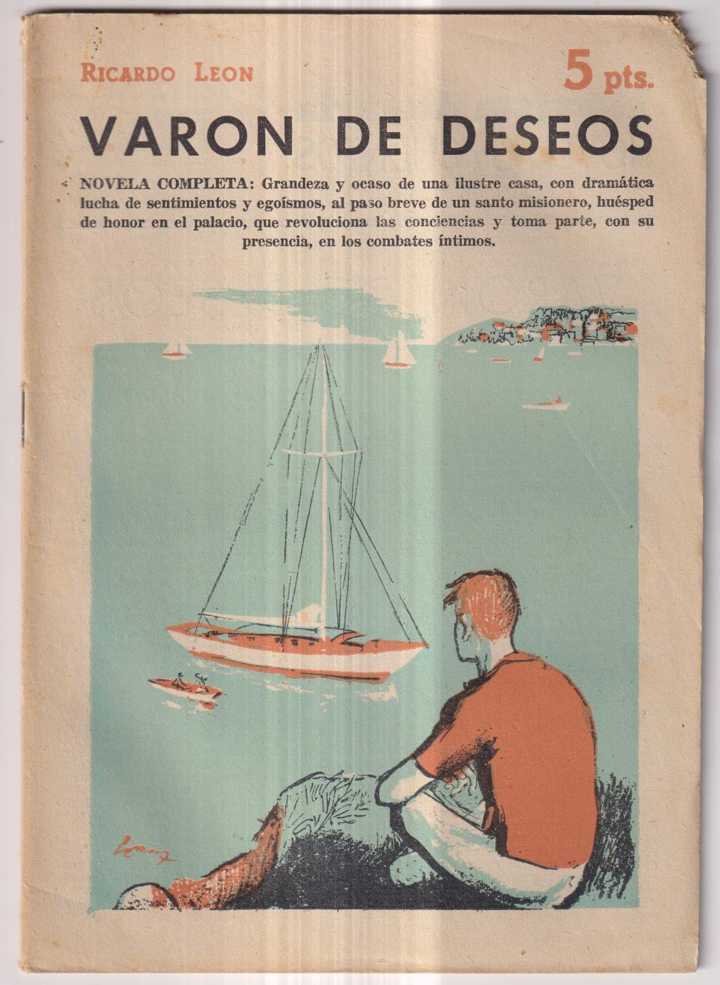 Revista Literaria Novelas y Cuentos nº 1398. Ricardo león. Varón de Deseos, año 1958