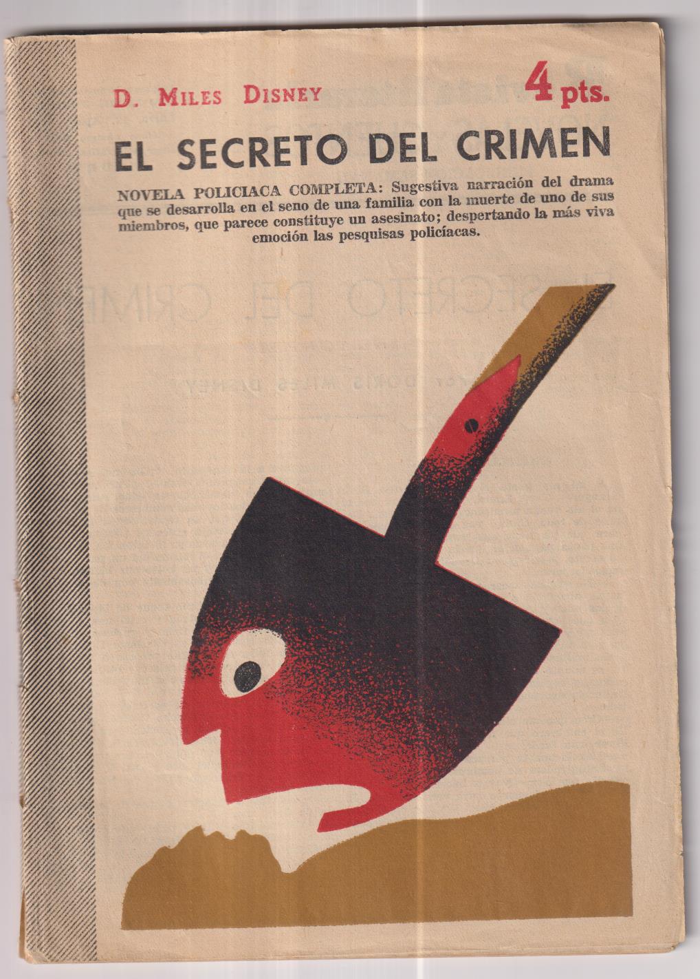 Revista Literaria Novelas y Cuentos nº 1279. D. Miles Disney. El Secreto del crimen, año 1955