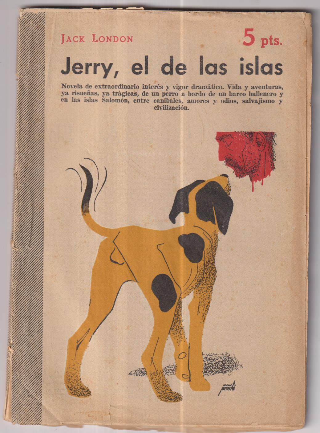 Revista Literaria Novelas y Cuentos nº 1273. Jack London. Jerry, el de las Islas. año 1955