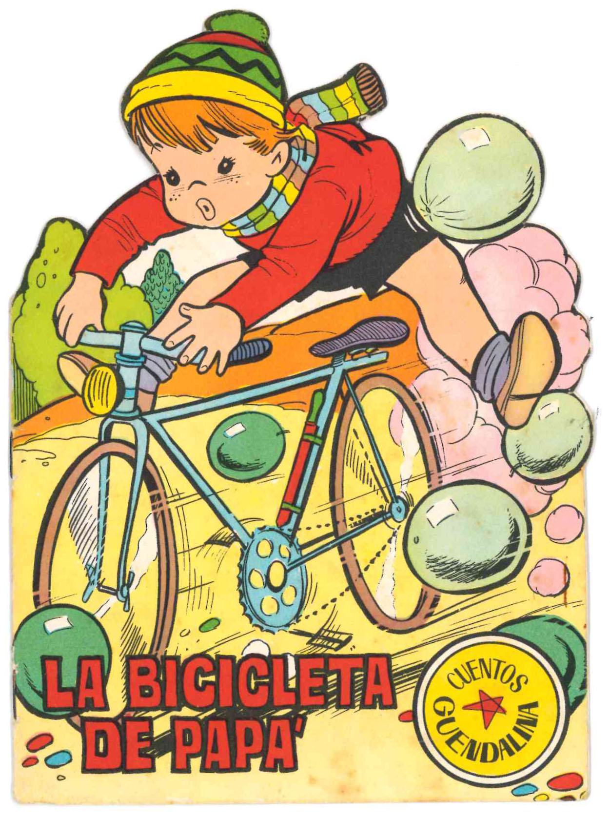 Cuento Troquelado La bicicleta de papá. Dibujos de Ayné. Toray 1965