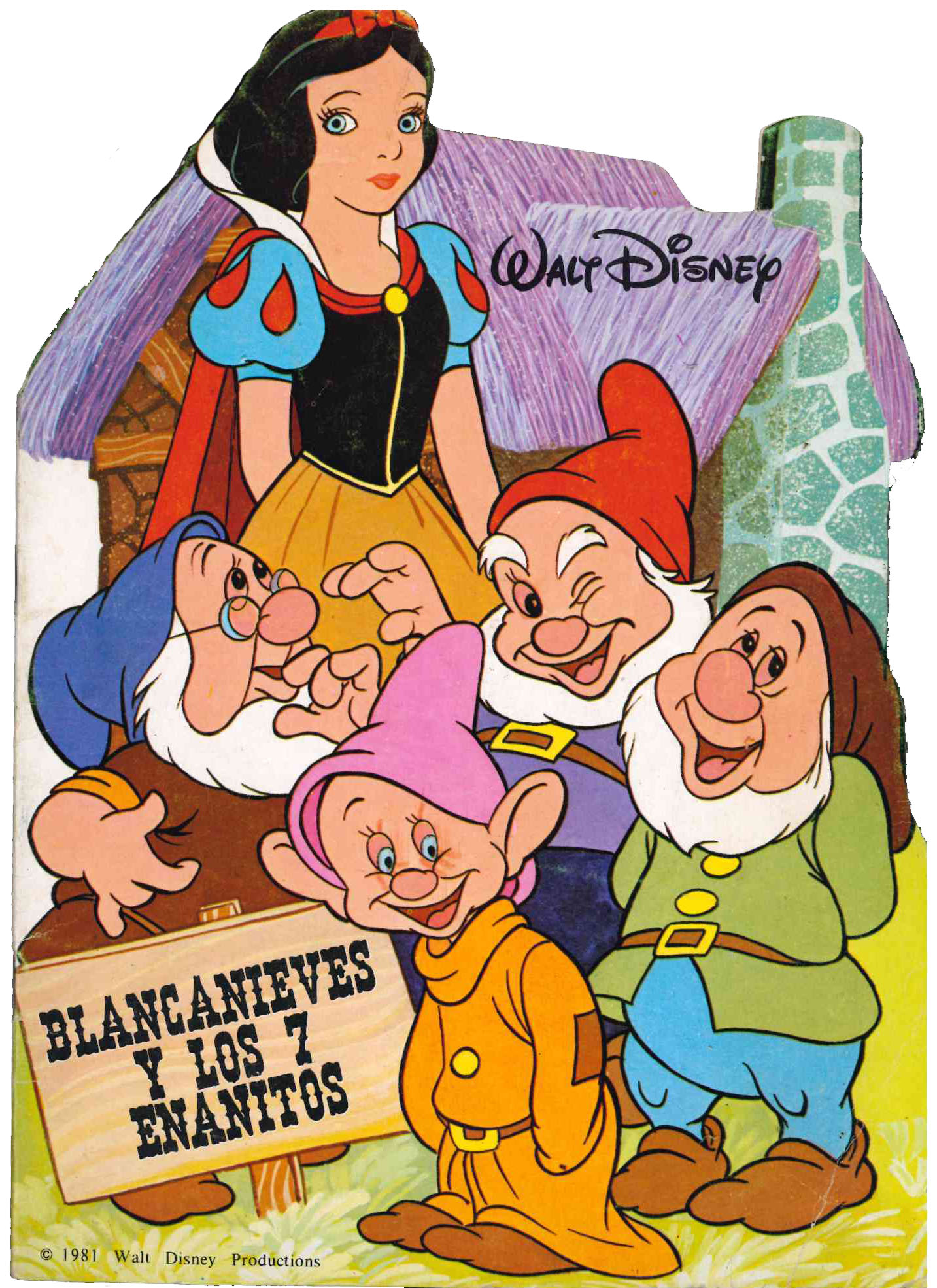Cuento Troquelado Blancanieves y los 7 enanitos. Walt Disney. Toray 1981