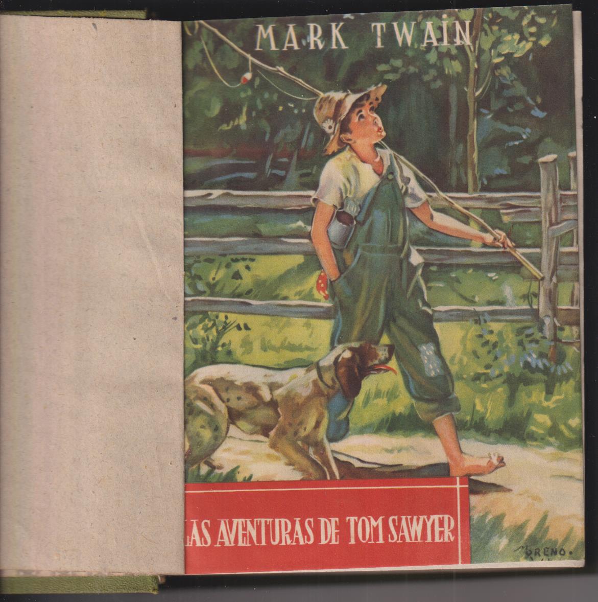 Mark Twain, Aventuras de Tom Sawyer y G. Eliot, El molino del Floss. Encuadernados en