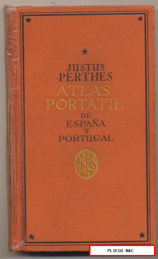 Atlas Portátil de España y Portugal. Justus Perthes. 3ª Edición 1938