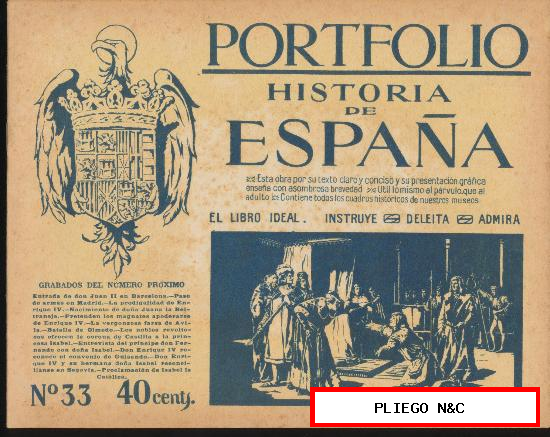 Portfolio Historia de España nº 33. Editorial Seguí
