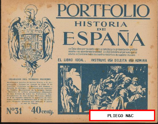 Portfolio Historia de España nº 31. Editorial Seguí
