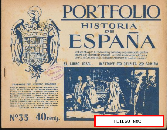 Portfolio Historia de España nº 35. Editorial Seguí