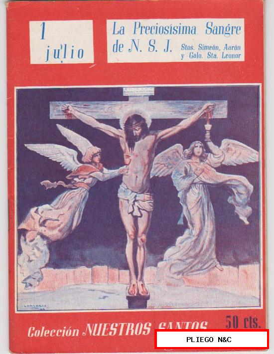 Colección Nuestros Santos. La Preciosísima Sangre de N. S. J.. Editorial V. Ferrer 1944
