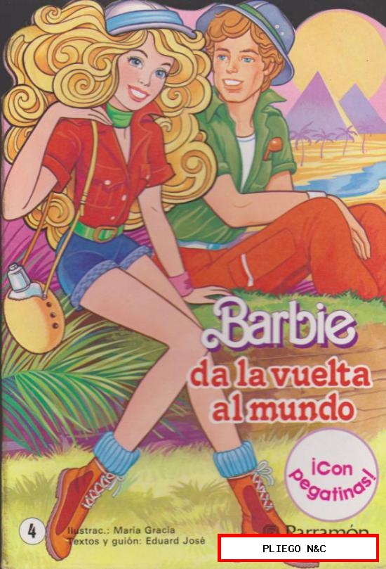 Barbie nº 4. Barbie da la vuelta al Mundo. Edit. Parramón. ¡Con pegatinas!