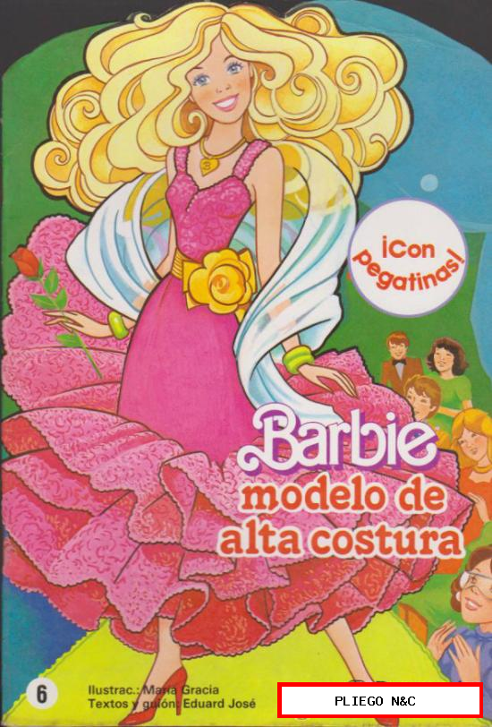 Barbie nº 6. Modelo de alta costura. Edit. Parramón. ¡Con pegatinas!