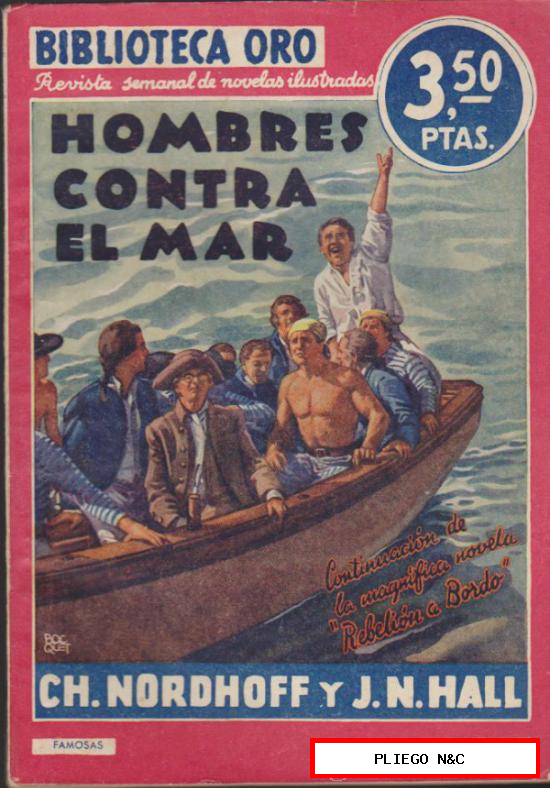 Biblioteca Oro nº 4. Hombres contra el Mar. Editorial Molino 1941