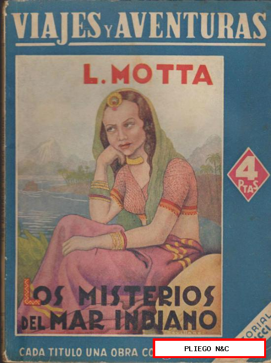 Viajes y Aventuras. Los Misterios del Mar Indiano por L. Motta. Edit. Maucci 194?