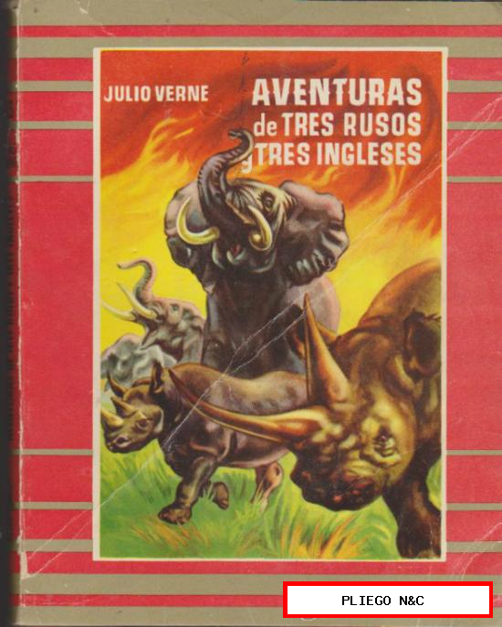 Colección Molino nº 43. Aventuras de tres rusos y tres ingleses. J. Verne. Molino 1957
