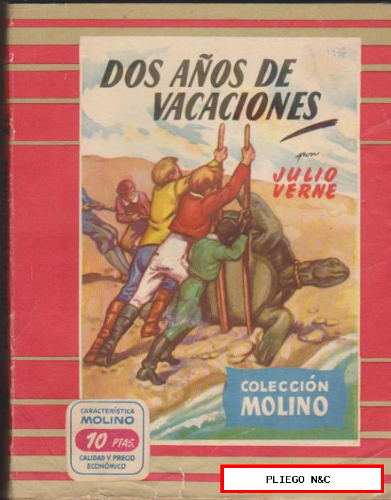 Colección Molino nº 8. dos años de vacaciones por J. Verne. Molino 1953