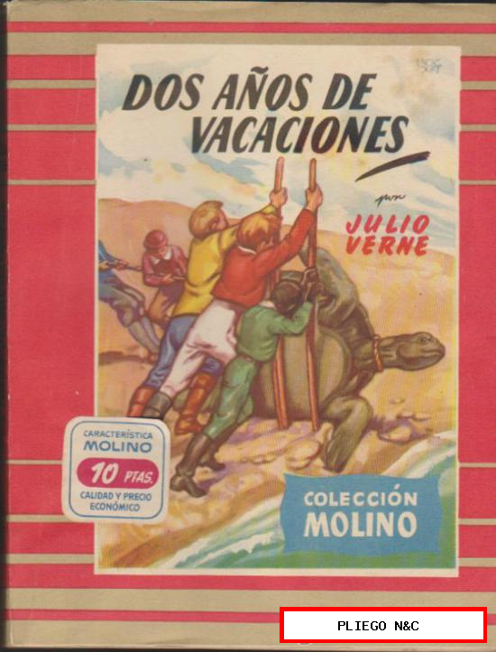 Colección Molino nº 8. dos años de vacaciones por J. Verne. Molino 1953