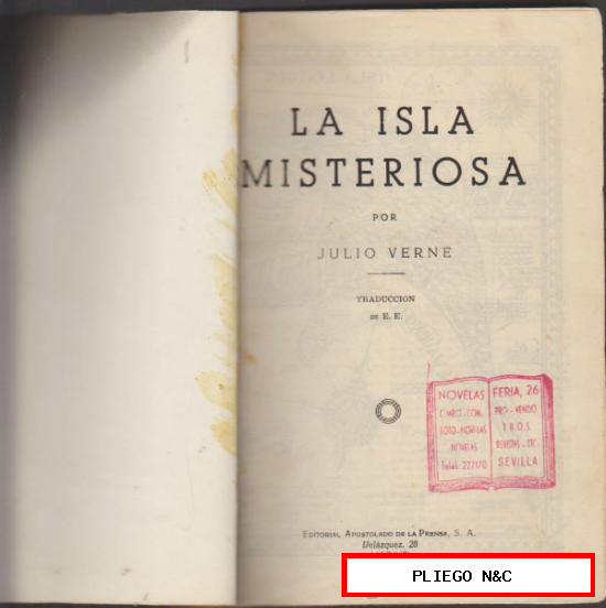 La Isla Misteriosa por Julio Verne. Apostolado de la Prensa 1956