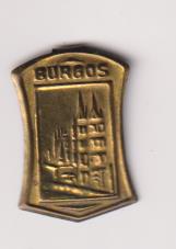 Emblema metálico Auxilio Social. Burgos. Con pestaña