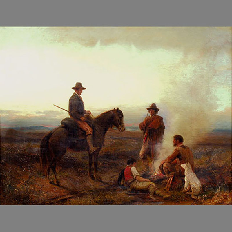Joseph Fay (Alemán 1813-1875). Siglo XIX. Alrededor del fuego/ Around the campfire