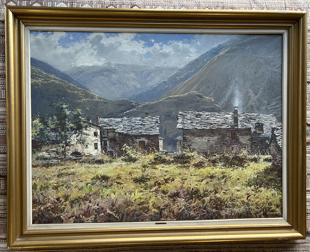 Elías Garralda Alzugaray. 'Tejados'. Firmado E. Garralda