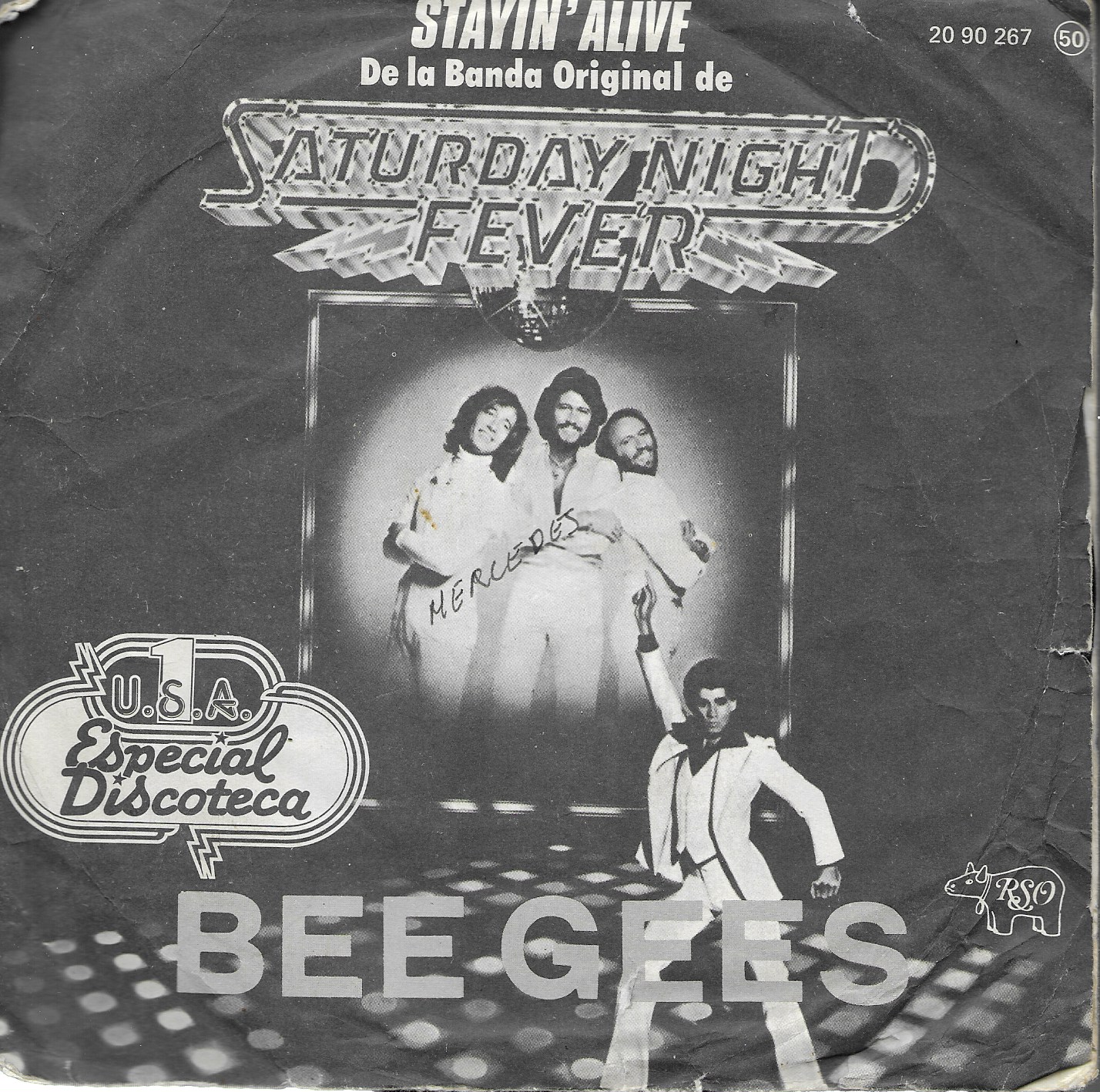 Bee Gees. Stayin' Alive. Saturday Night Fever. 45RPM SP 2 títulos: Stayin' Alive/If I cant have you