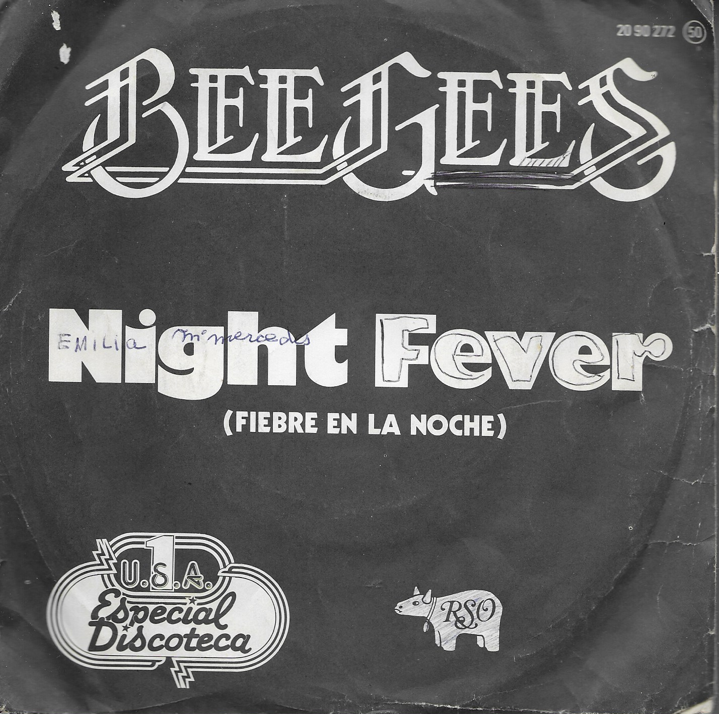 Bee Gees. Night Fever. RSO 1977. 45RPM SP 2 títulos: Night Fever/Down the road