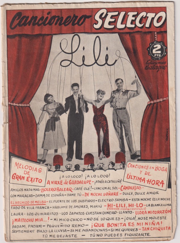 Cancionero Selecto. Lili. Melodías de Gran Éxito. Ediciones Bistagne