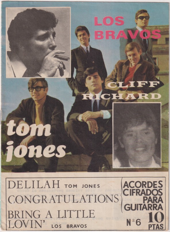 Acordes cifrados para Guitara nº 6. Delilah, Tom Jones; Congratulations, Clif Richard; Bring a little loving, Los Bravos. Años 60