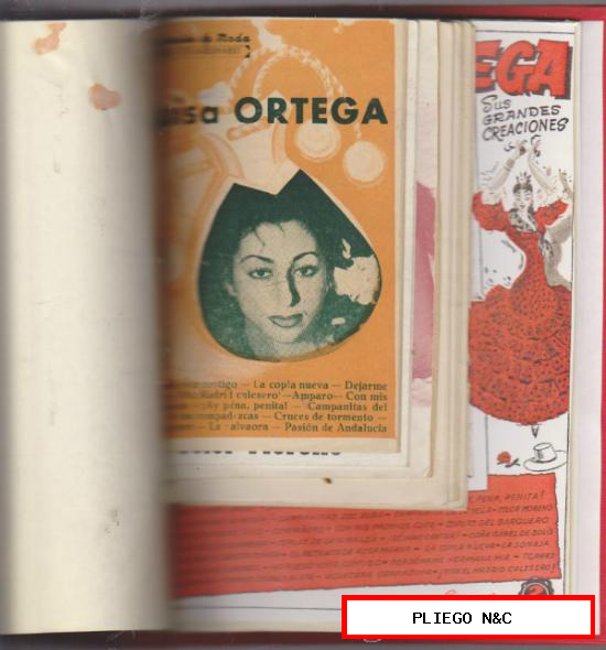 Luisa Ortega y Caracol. 6 Cancioneros y 3 programas encuadernados en tomo lujo