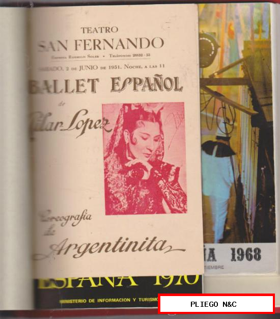 Pilar López. Ballet. Tres programas encuadernados en un tomo de lujo