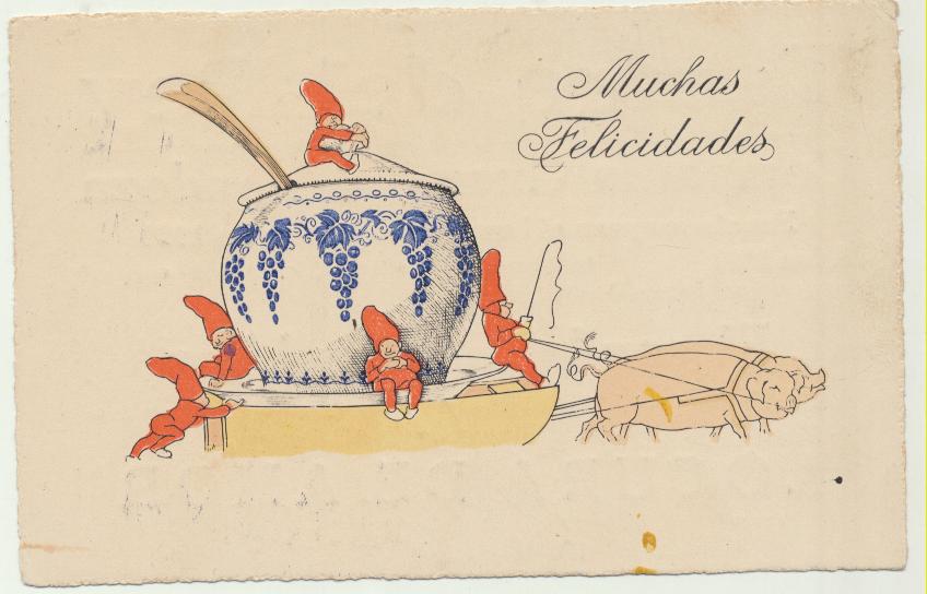 Postal Española. Como Publicidad del Teatro del rey de la Compañía Guerrero-Mendoza em 1923