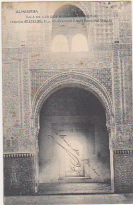 Granada. Alhambra. Sala de las dos hermanas. Colección Granadina nº 101. Franqueado y fechado en 1903 con sello Edifil 241