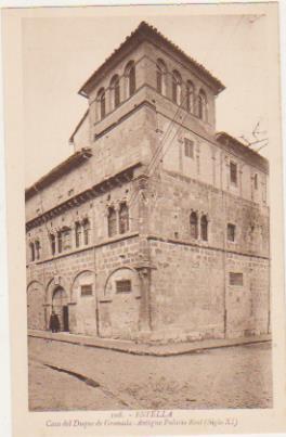 Postal Estella. Casa del Duque de Granada-Antiguo Palacio Real (siglo XI) L. Roisin-Fot
