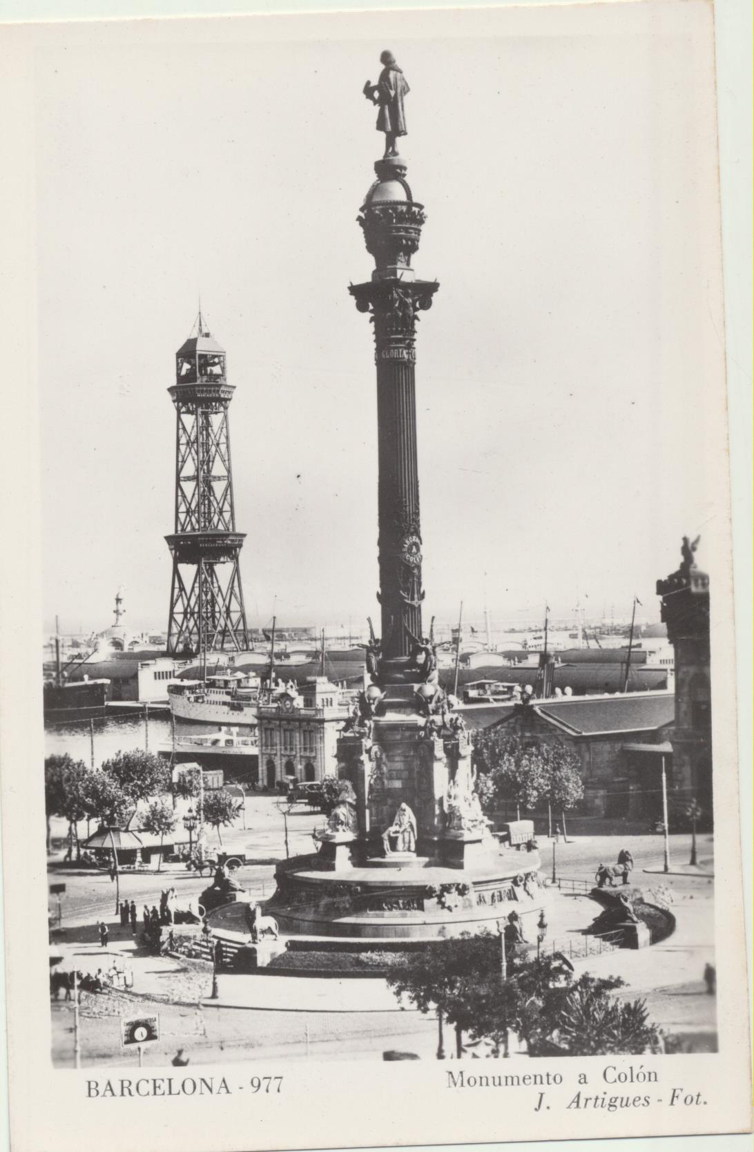 Barcelona. Monumento a Colón. J. Artigues Foto. ¡IMPECABLE!