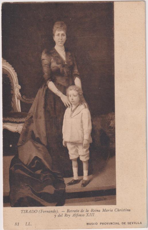 Retrato de la Reina maría Cristina y del Rey Alfonso XIII. por Fernando Tirado. Museo Provincial de Sevilla