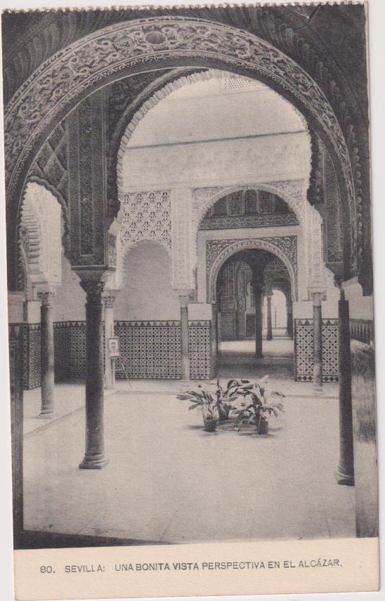 Sevilla. Una bonita vista perspectiva en el Alcázar. Colección Barreiro nº 80