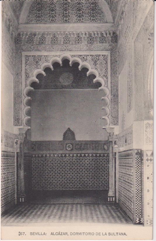 Sevilla. Alcázar, Dormitorio de la Sultana. Colección Barreiro nº 67