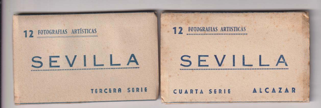 Sevilla. LOte de 2 Libritos Completos de 12 Postales (9,5x5,5) Sevilla 3ª Serie y Alcázar 4ª Serie