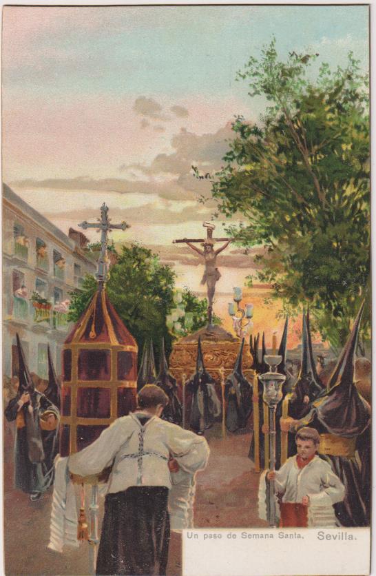 Sevilla. Un Paso de Semana Santa. Stengel & Co., Dresde, 1904
