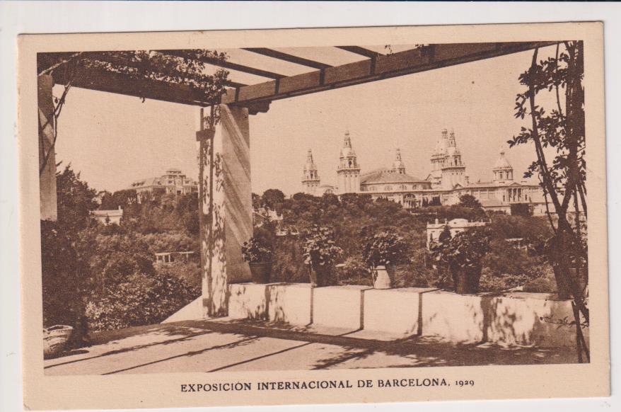 Postal Exposición Internacional Barcelona 1929. Palacio nacional. Amatller