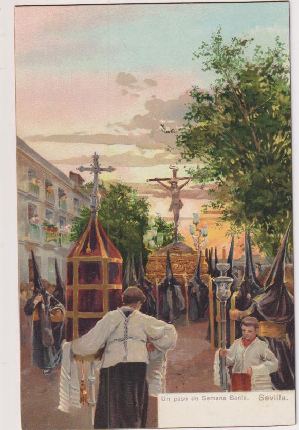 Sevilla.- Un Paso de Semana Santa. Stengel & Co., Dresde, 1904