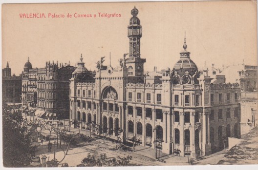 valencia. palacio de correos y telégrafos. Fototipia Thomas. sin usar