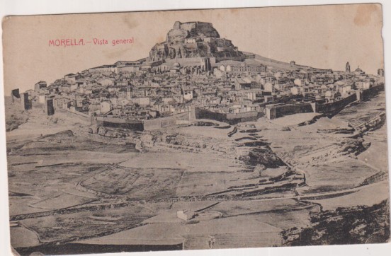 Morella (Castellón). Vista general. editor Román Beltrán. Escrito al dorso: montaña sn. Mu.