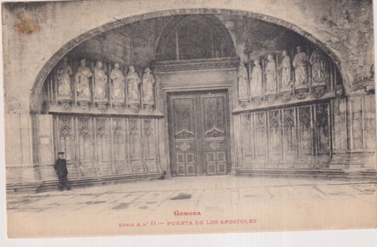 Gerona, Serie A nº II. Puerta de los Apóstoles. Franqueado y Fechado al Dorso. 26-Sep. 1922